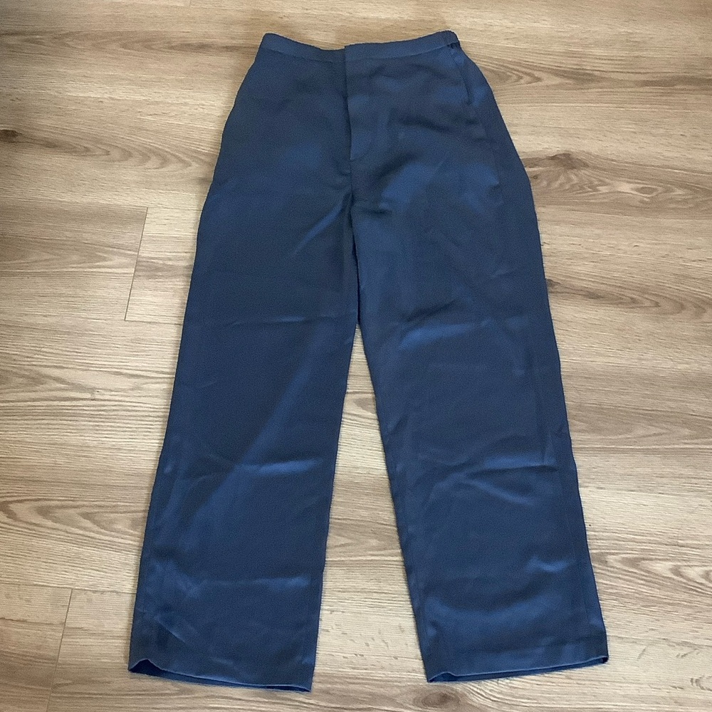 Uniqlo Blue Satin-Like Pants